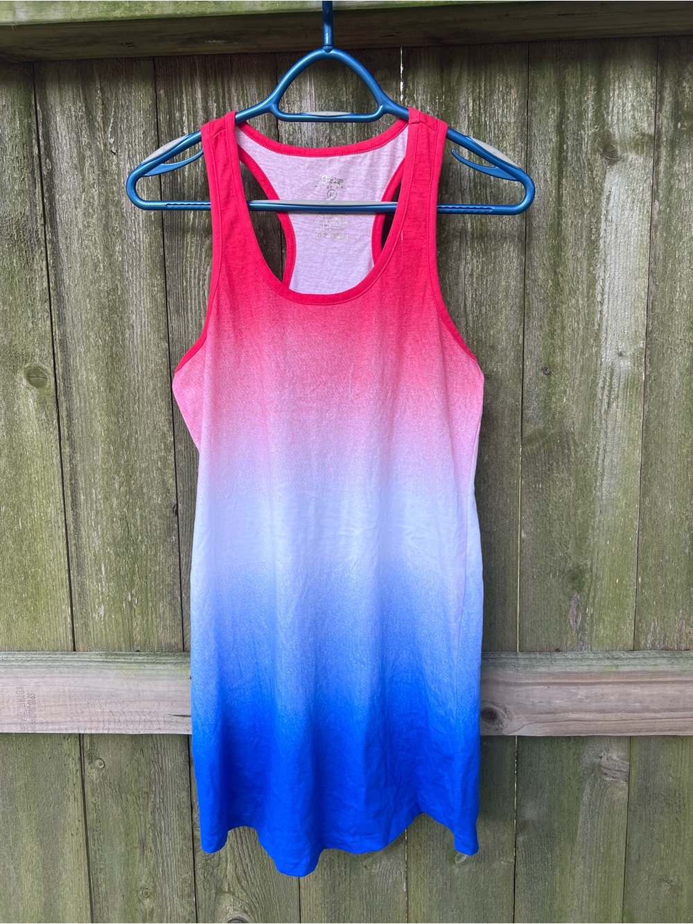 Grip Red to Blue Ombre Racerback sleeveless Tank top or swimsuit cover up unisex